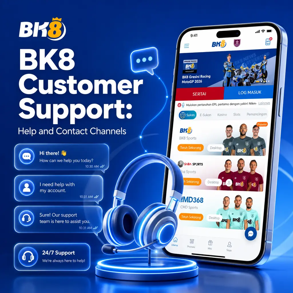 BK8 customer support channels including live chat, WhatsApp, Telegram, and email for player assistance