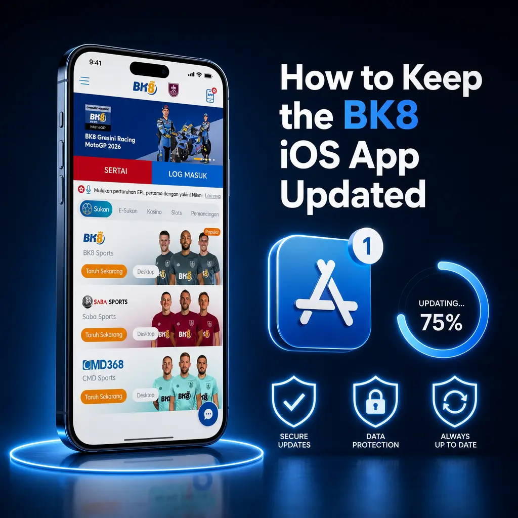 Steps to update the BK8 iOS app: check version, download latest build, reinstall, and log back into your account.