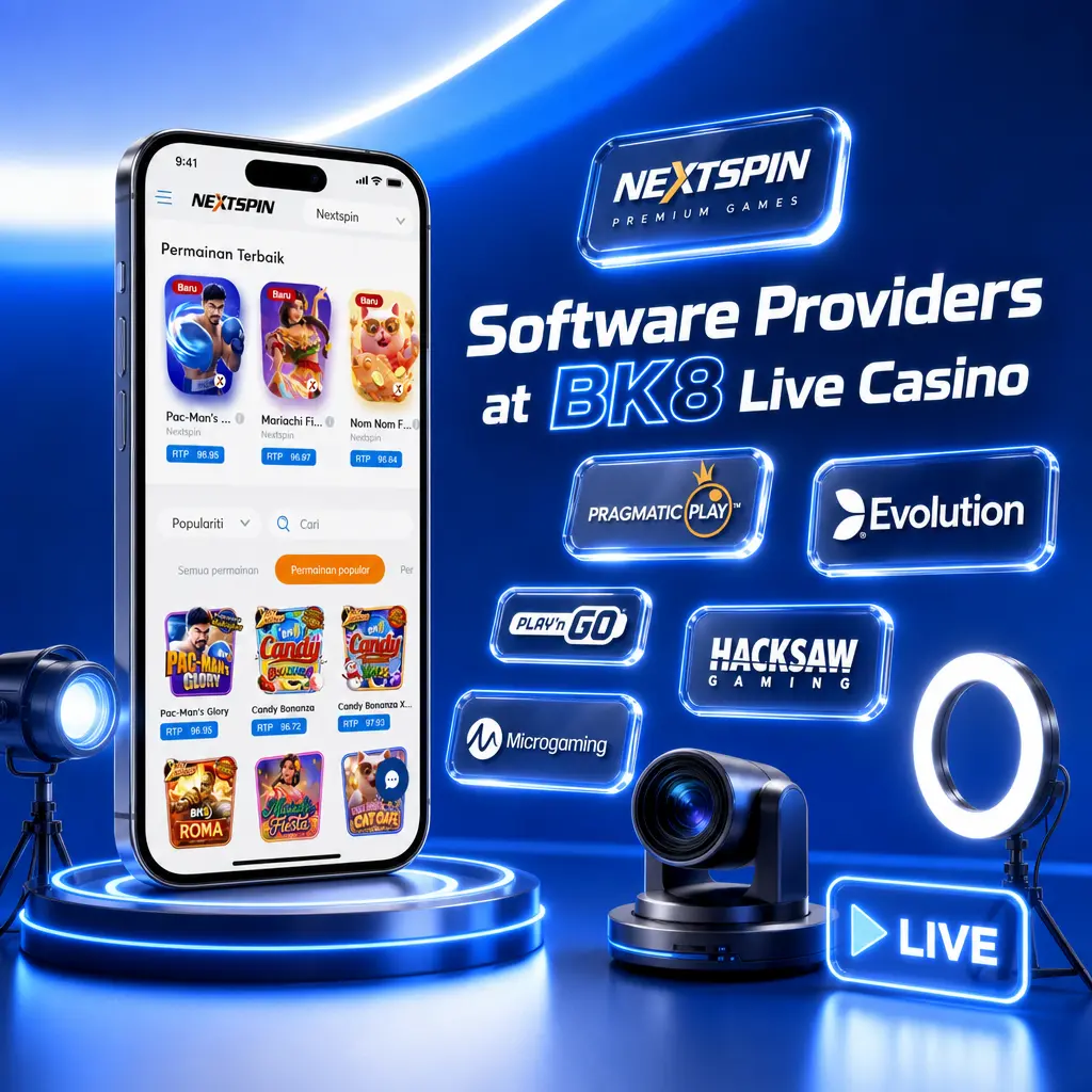BK8 live casino software providers including Evolution Gaming, SA Gaming, Dream Gaming, Asia Gaming, Ezugi, and Pragmatic Play Live tables.